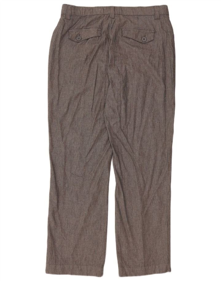 LEE lige fritidsbukser til kvinder US 12 Large W34 L30 Grå ternet bomuld