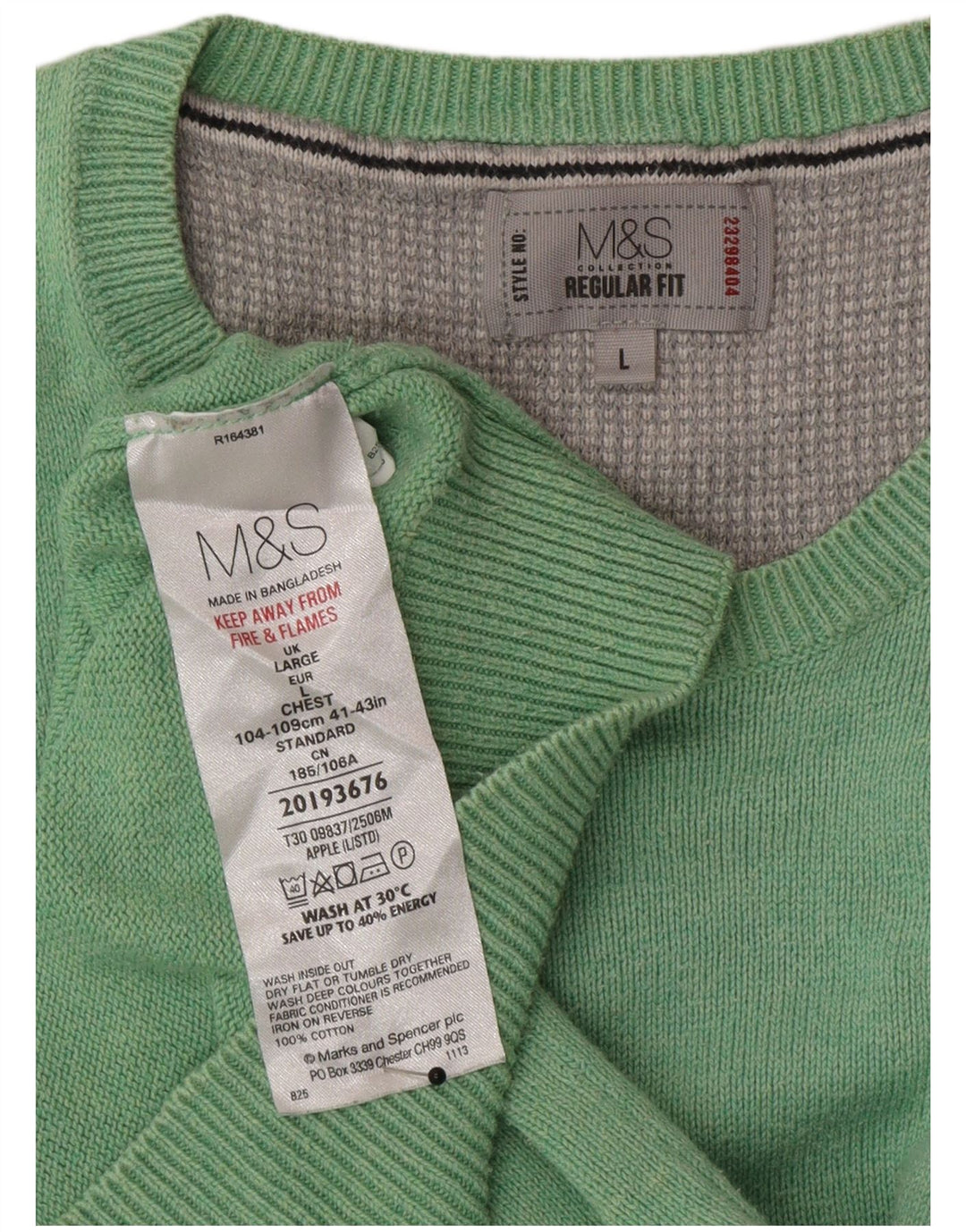 Marks & Spencer Herre Regular Fit Jumper Sweater med rund hals, stor grøn