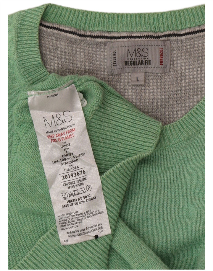 Marks & Spencer Herre Regular Fit Jumper Sweater med rund hals, stor grøn