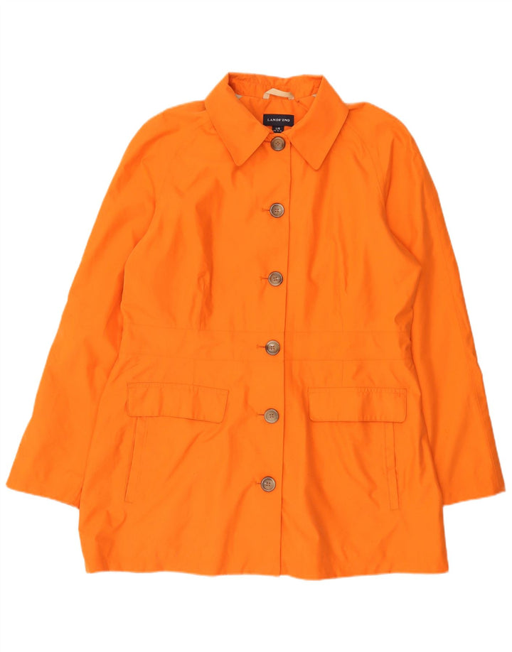 Lands End Dame 6 Button Blazer Jacket UK 16 Large Orange Polyester