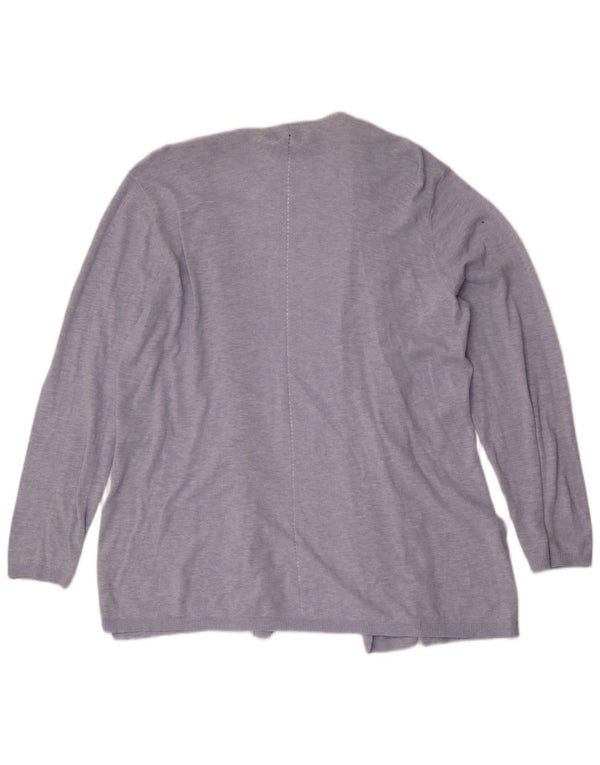 Fat Face Dame Open Cardigan Sweater UK 20 2XL Blå Bomuld