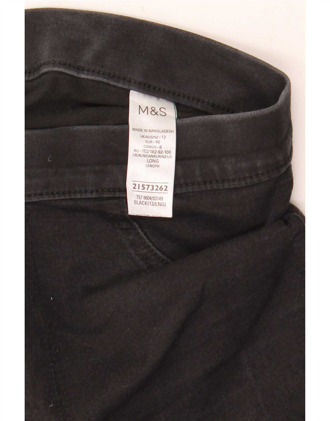 Marks & Spencer Dame Jegging Jeans UK 12 Medium W30 L30 Sort Bomuld