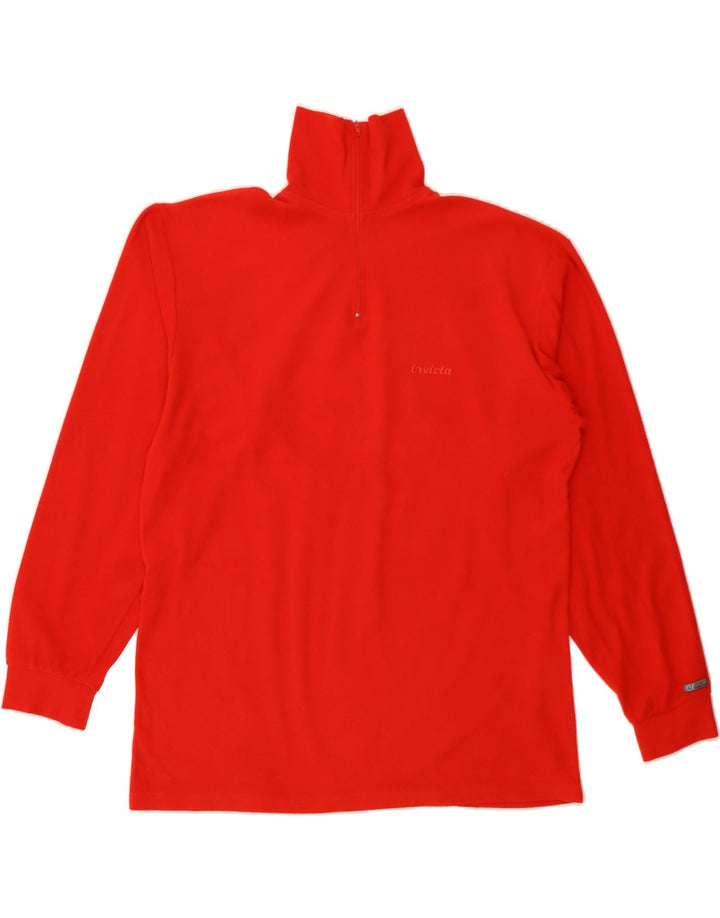 INVICTA Mens Zip Neck Fleece Jumper 2XL Red Polyester Vintage Invicta and Second-Hand Invicta from Messina Hembry 