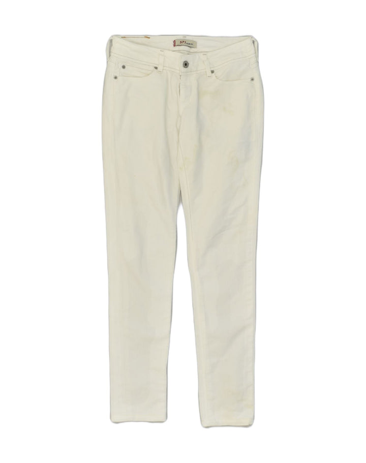 LEVI'S Womens 571 Slim Jeans W29 L31 White Cotton | Vintage Levi's | Thrift | Second-Hand Levi's | Used Clothing | Messina Hembry 