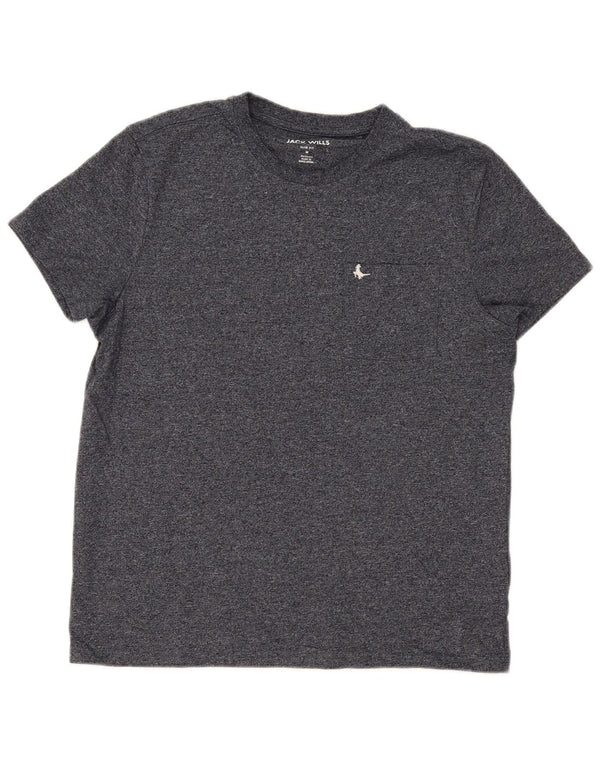 Jack Wills Herre Slim Fit T-shirt Top Medium Marineblå Flecked Bomuld