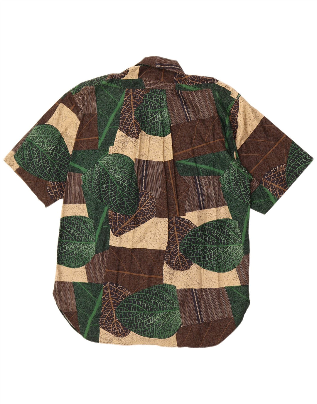 Casucci kortærmet herreskjorte Stor brun patchwork