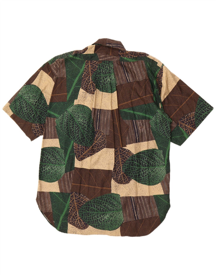 Casucci kortærmet herreskjorte Stor brun patchwork