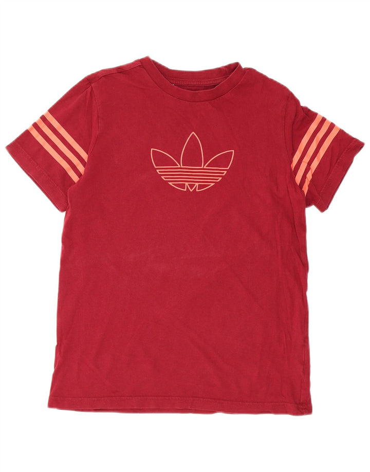 ADIDAS drenge grafisk t-shirt top 11-12 år rødbrun bomuld