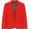 Zara Dame 1-knap Corduroy Blazer Jacket UK 18 XL Rød