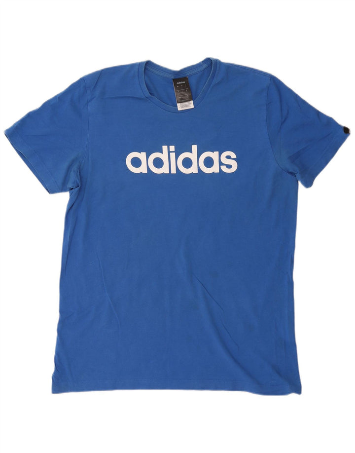 ADIDAS Grafisk T-shirt top til mænd, stor blå bomuld