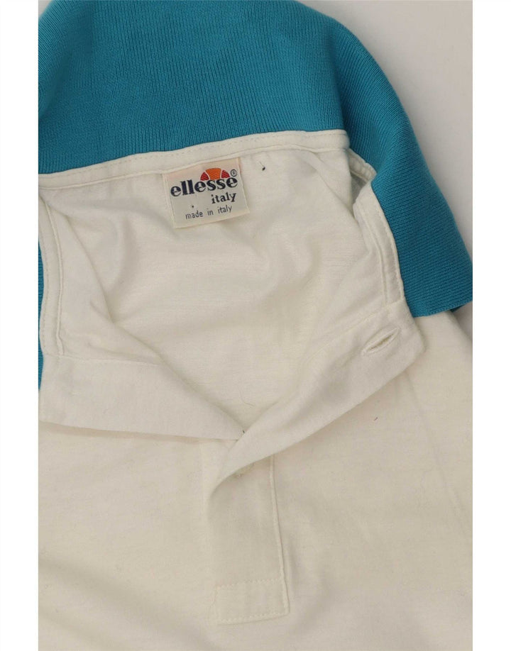 Ellesse Herre Rugby Polo Shirt Stor Hvid Geometrisk