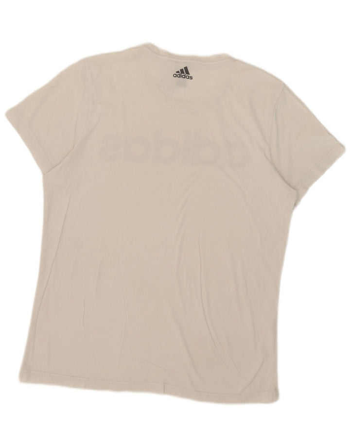 Adidas Grafisk T-shirt top til mænd, stor hvid bomuld