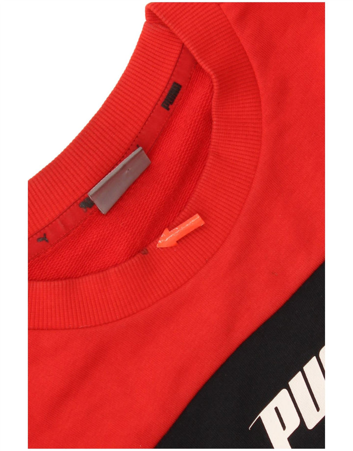 Puma Herre Grafisk Sweatshirt Jumper Lille Rød Colourblock Bomuld