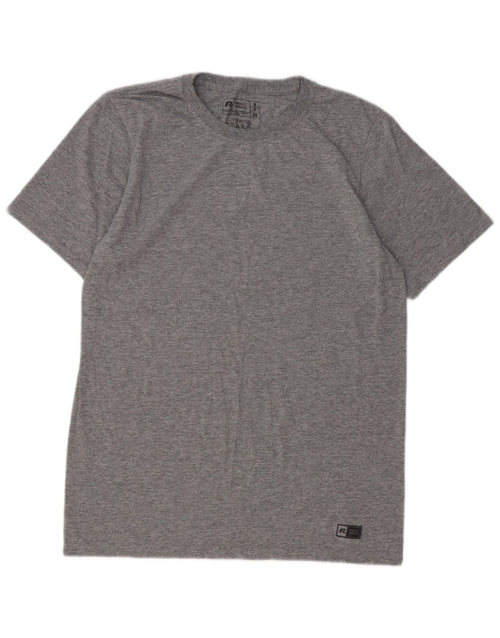 RUSSELL ATHLETIC Herre T-Shirt Top Lille Grå Flecked Polyester