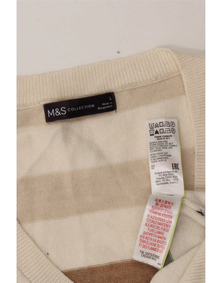 Marks & Spencer Dame V-hals sweater UK 16 Stor Flerfarvet
