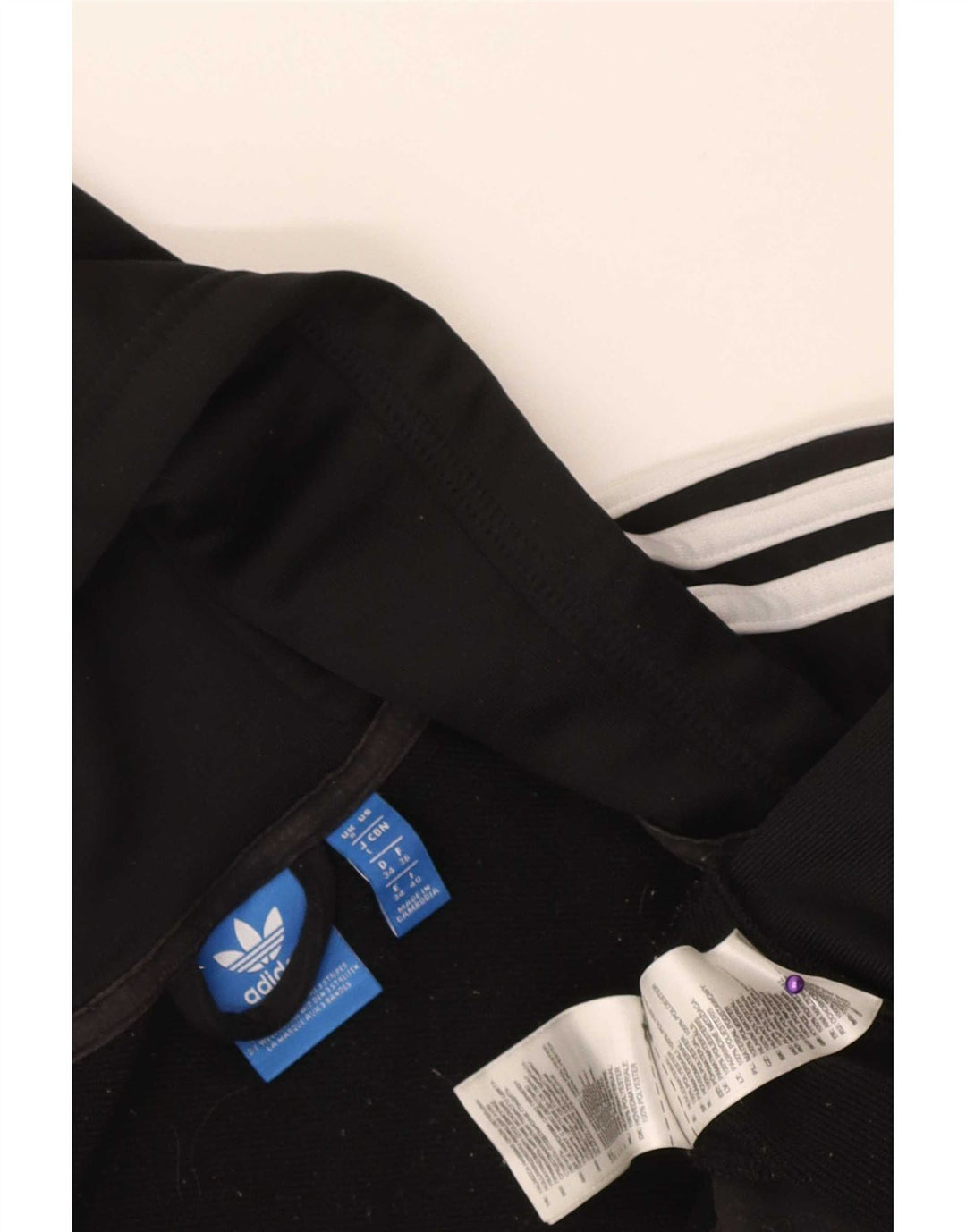Adidas hættetrøje med lynlås til piger 7-8 år Sort polyester
