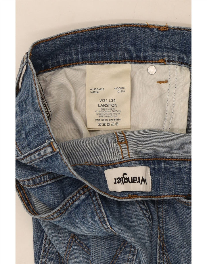 Wrangler Herre Larston Denim Shorts W34 Large Blue Cotton