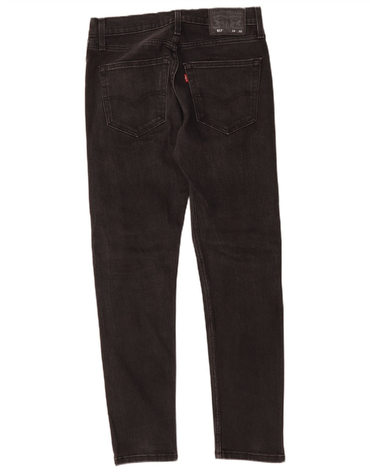 Levi's Herre 512 Slim Tapered Jeans W28 L30 Sort Bomuld