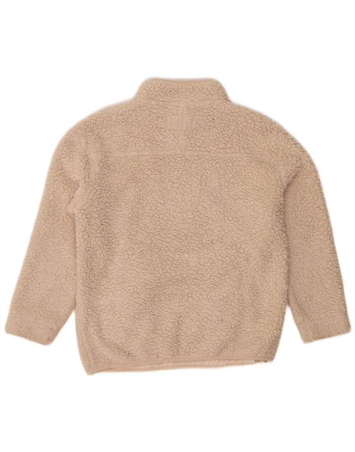 Joules Dame Oversized Zip Neck Fleece Jumper UK 8 Small Beige Polyester