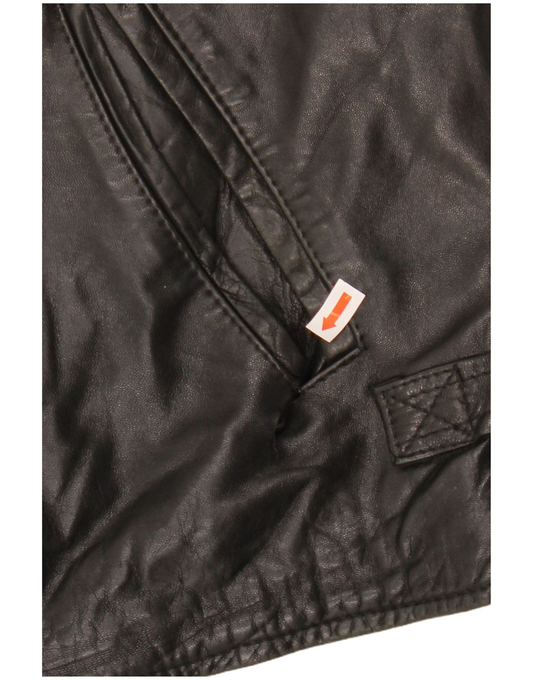 VINTAGE Dame Læderjakke IT 54 3XL Sort