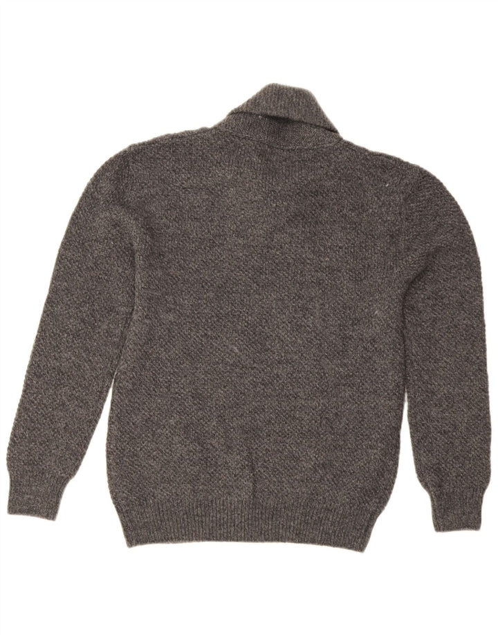 Zara Herre Sjal Hals Jumper Sweater Medium Grå Flecked Acryl