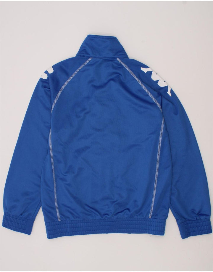 KAPPA Boys Graphic Tracksuit Top Jacket 9-10 Years Blue Polyester Vintage Kappa and Second-Hand Kappa from Messina Hembry 