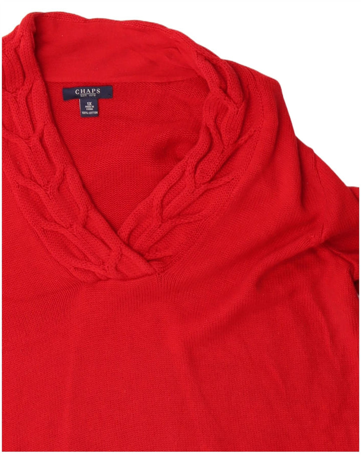 CHAPS Dame V-hals sweater UK 18 XL Rød Bomuld
