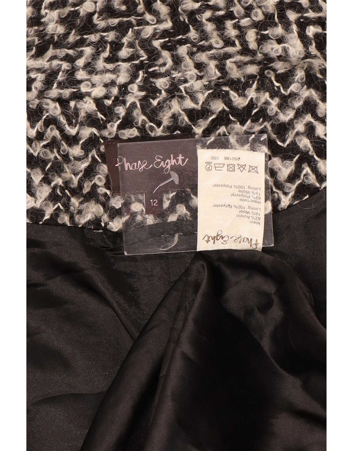 Phase Eight Dame Oversized Overfrakke UK 12 Medium Sort Chevron Akryl