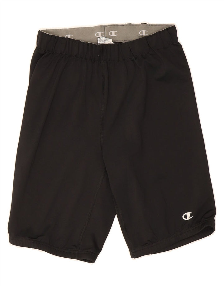 CHAMPION Boys Sport Shorts 9-10 Years Medium  Black Polyester Vintage Champion and Second-Hand Champion from Messina Hembry 