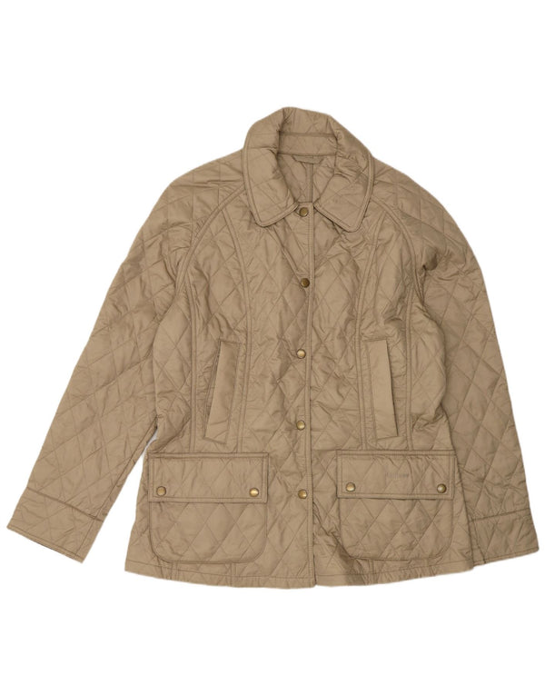 Barbour Quiltet jakke til kvinder UK 12 Medium Beige Polyamid
