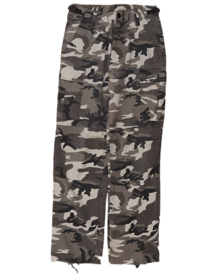 Vintage Straight Cargo Bukser til mænd W30 L30 Grå Camouflage