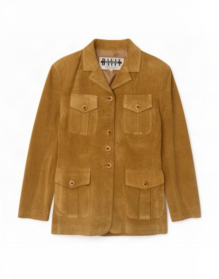 Davin Dame Ruskindsjakke IT 46 Large Beige Læder