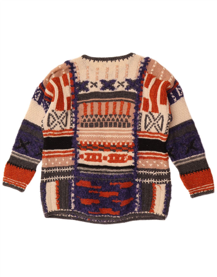 Studio MB Dame Jumper Sweater UK 14 Stor Flerfarvet Retro