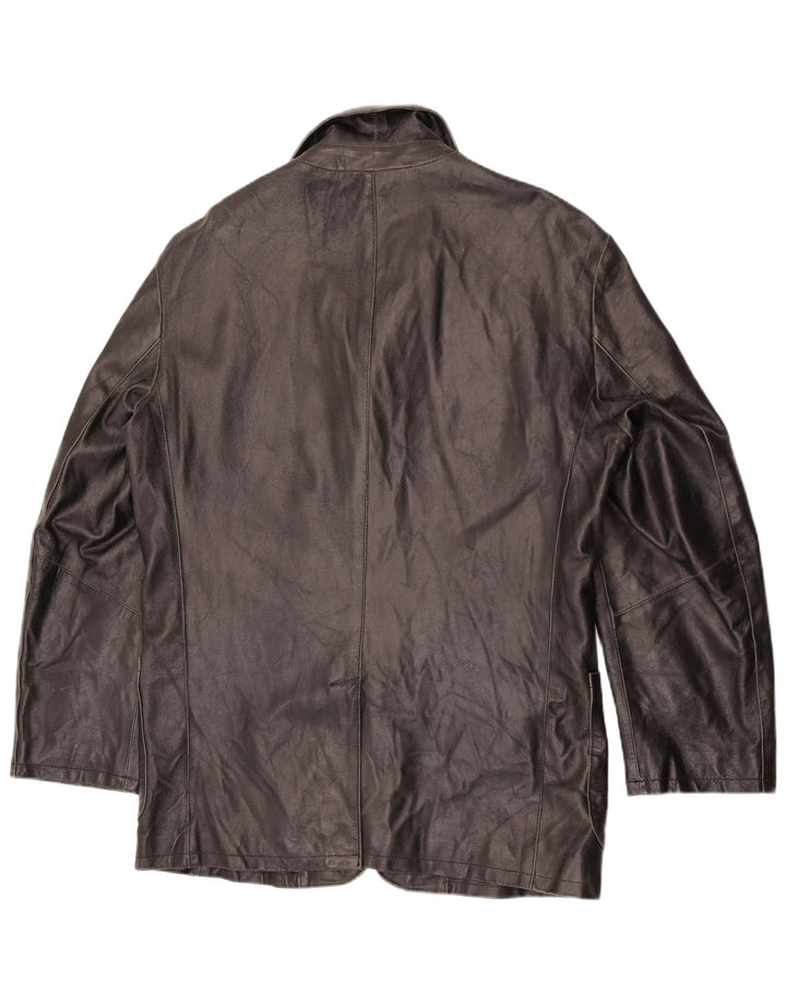 Vintage læderjakke til kvinder UK 18 XL sort læder