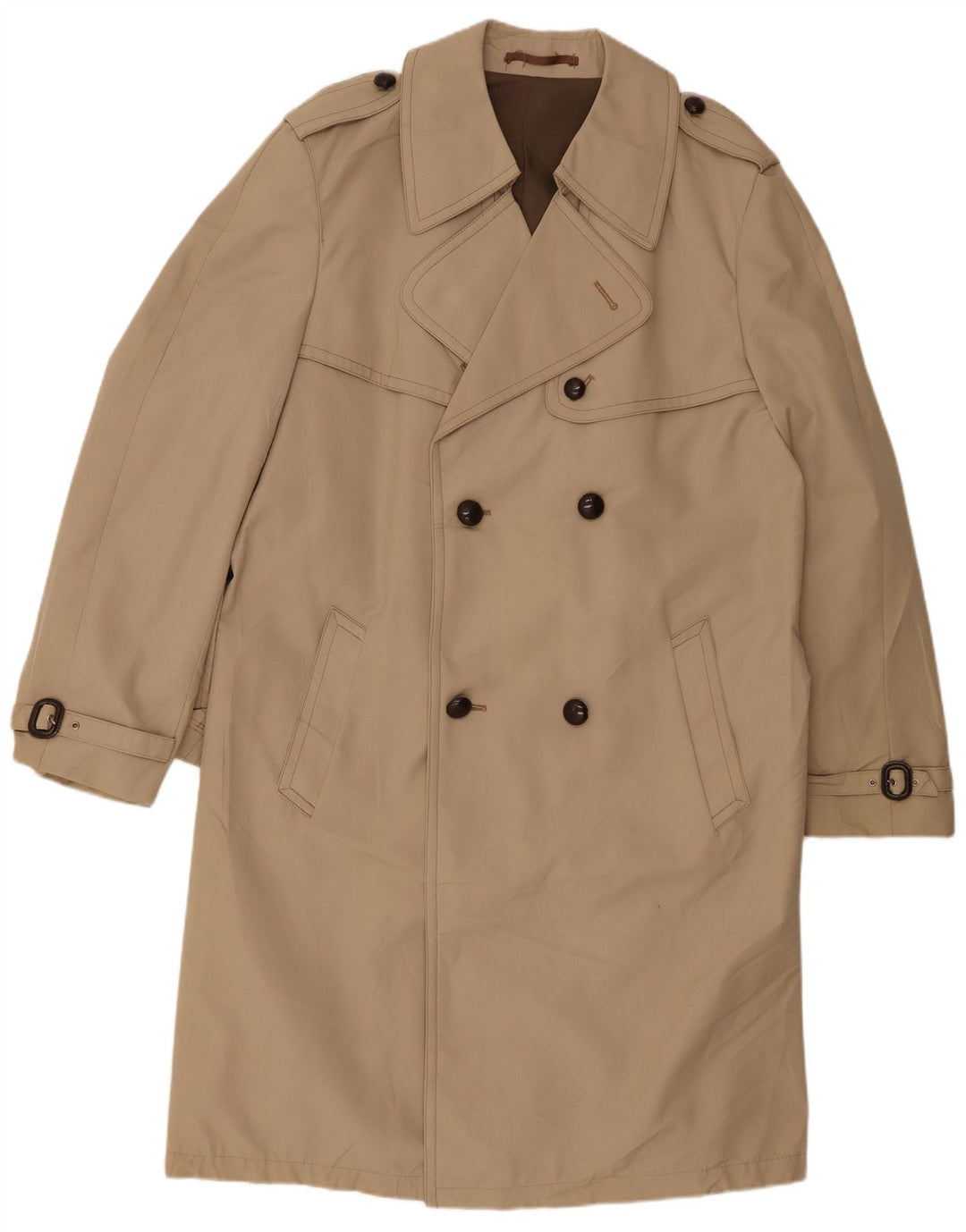 VINTAGE Trench Coat til mænd UK 40 Large Beige Polyester