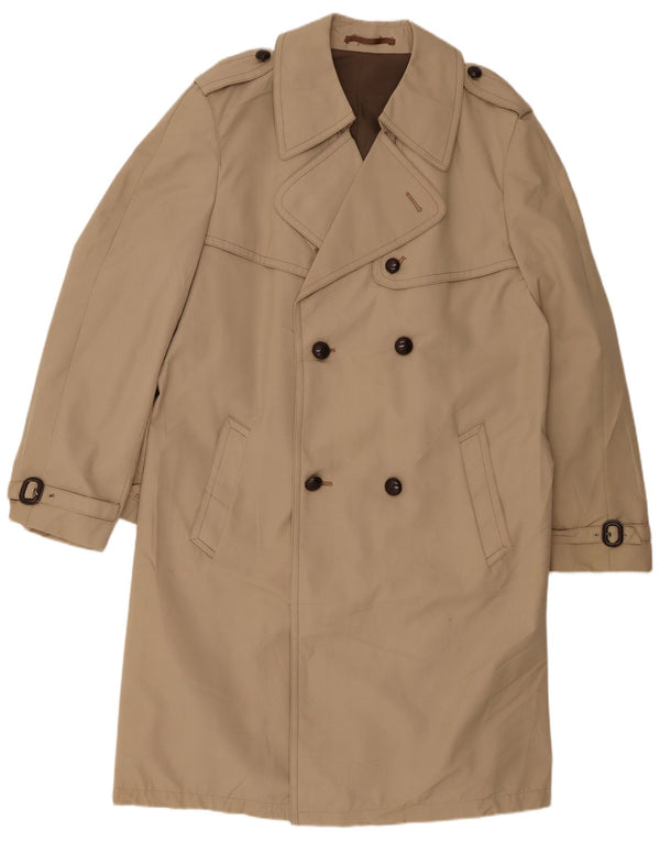 VINTAGE Trench Coat til mænd UK 40 Large Beige Polyester