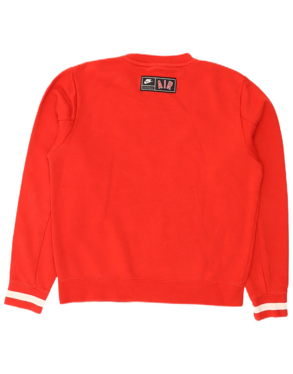 Nike Herre Grafisk Loose Fit Sweatshirt Jumper XS Rød Colourblock Bomuld