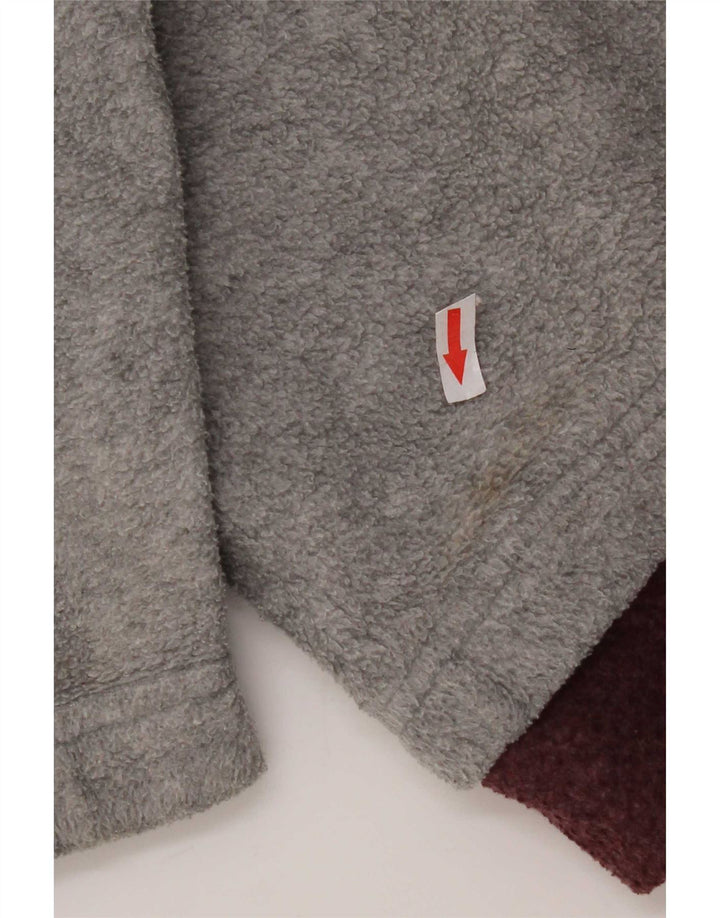 Basic Herre lynlås hals fleece jumper stor grå geometrisk polyester