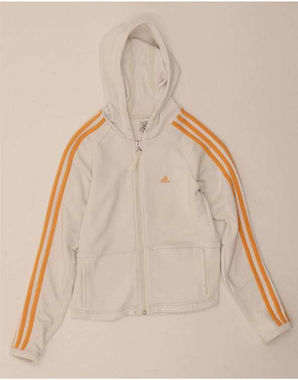 Adidas Dame Hættetrøje UK 10 Small White Polyester