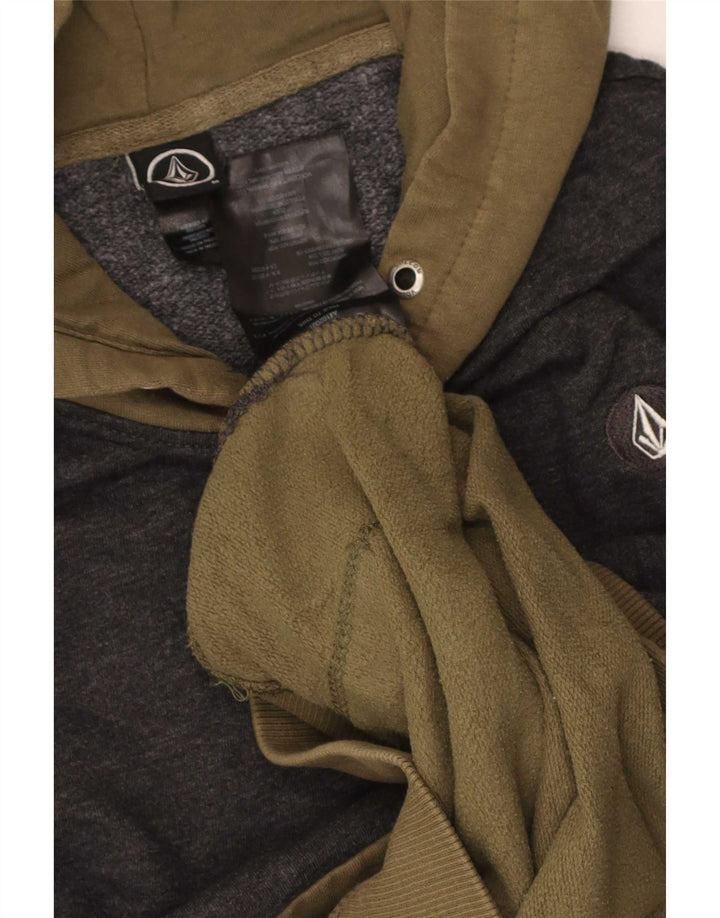 Volcom Herre hættetrøje Jumper Medium Khaki Colourblock Bomuld