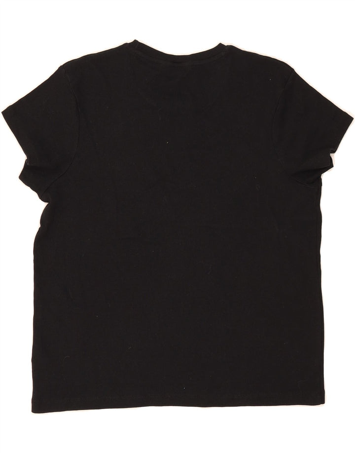 MARKS & SPENCER Womens T-Shirt Top UK 20 2XL Black Cotton Vintage Marks & Spencer and Second-Hand Marks & Spencer from Messina Hembry 