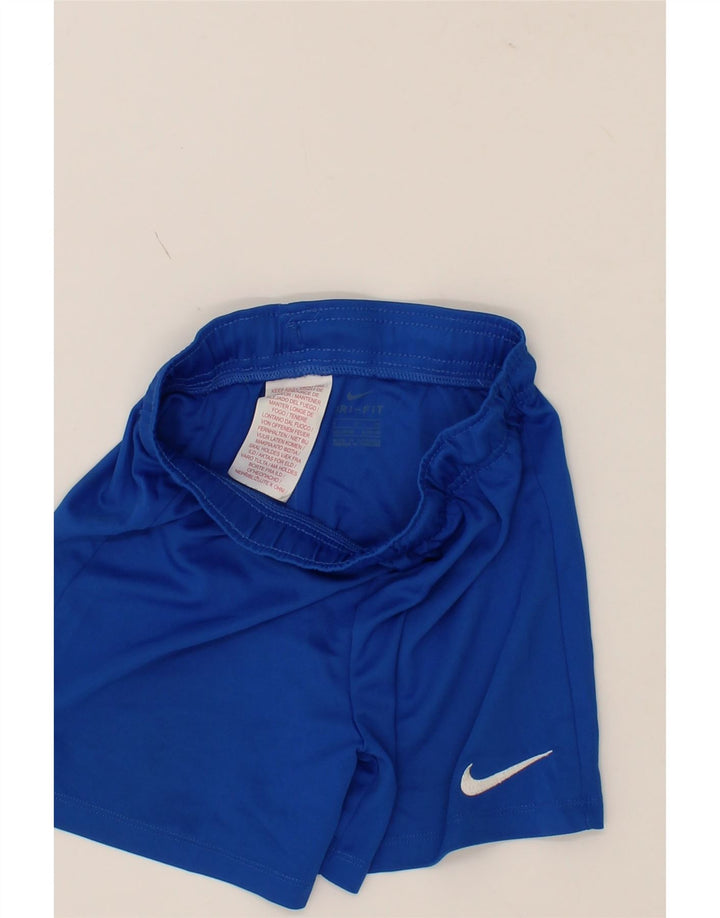 NIKE Boys Dri Fit Sport Shorts 8-9 Years Small Blue Polyester Vintage Nike and Second-Hand Nike from Messina Hembry 