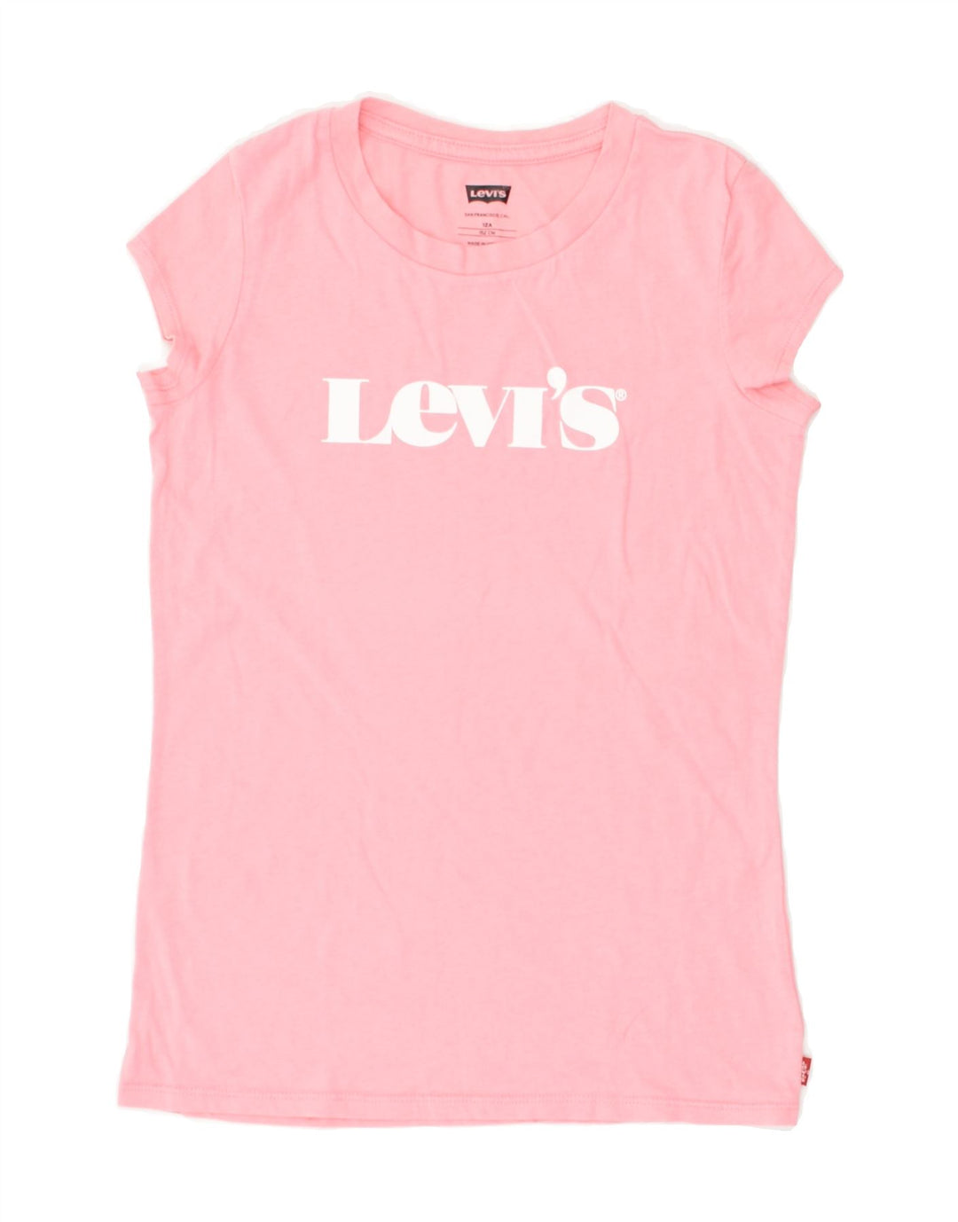 LEVI'S Girls Graphic T-Shirt Top 11-12 Years Pink Cotton | Vintage Levi's | Thrift | Second-Hand Levi's | Used Clothing | Messina Hembry 