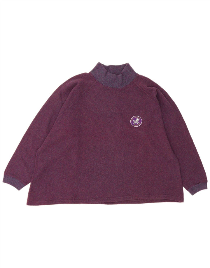 Vintage Dame Oversized Turtle Neck Jumper Sweater UK 14 Medium Purple
