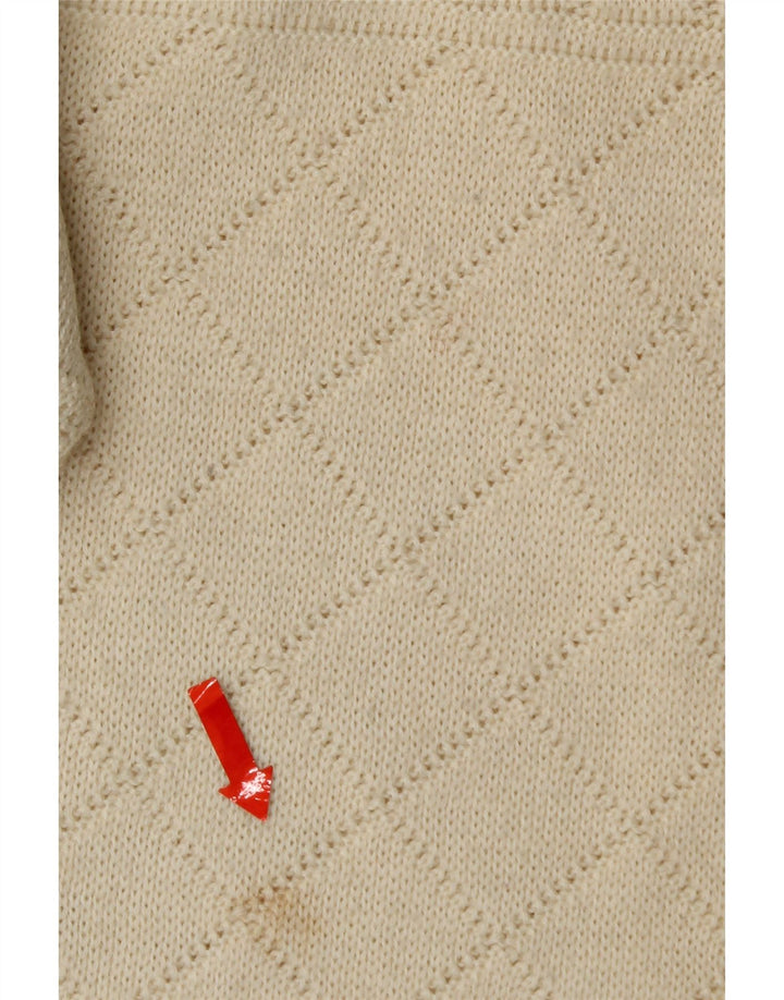 SETTEBELLO Mens Crew Neck Jumper Sweater Medium Off White Wool Vintage Settebello and Second-Hand Settebello from Messina Hembry 