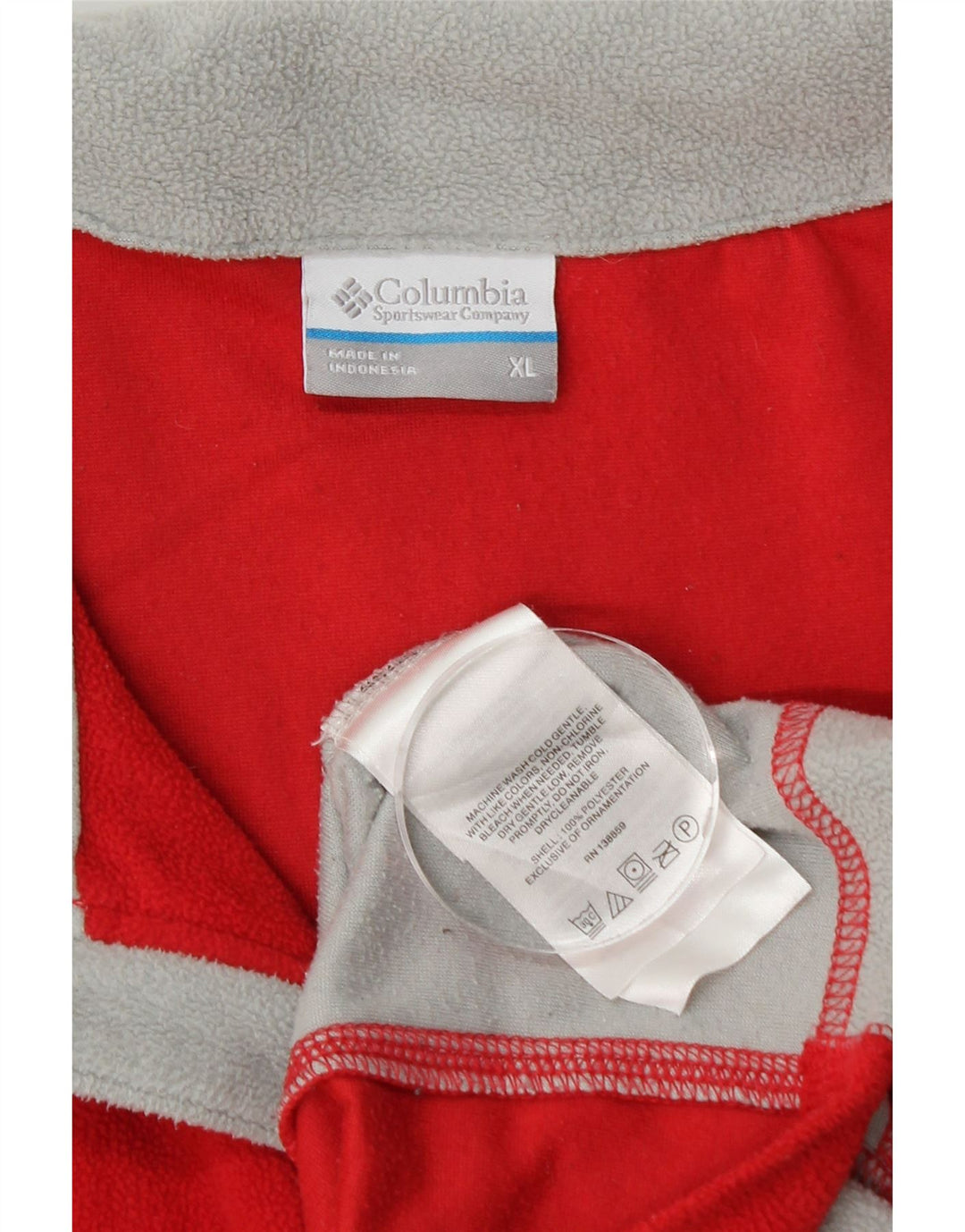 COLUMBIA Fleece Jumper med lynlås til mænd XL Rød Colourblock Polyester
