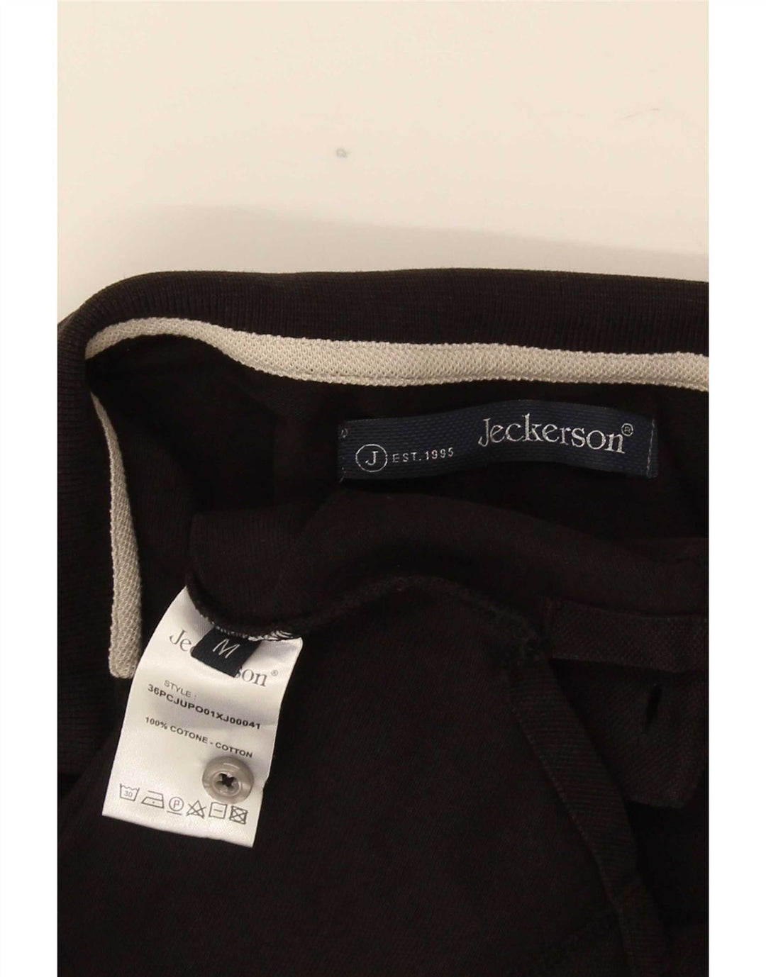 Jeckerson herre poloshirt mellem sort stribet bomuld
