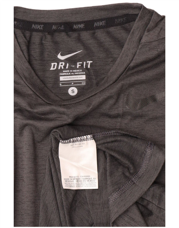 Nike Herre Dri Fit T-shirt Top Lille grå Flecked Polyester