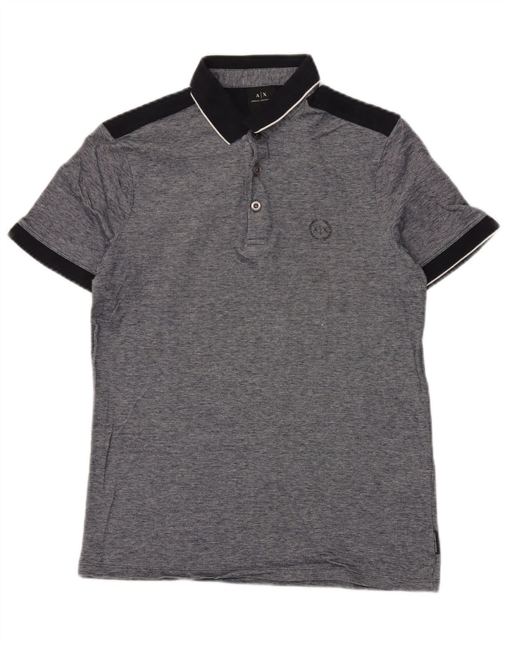 ARMANI EXCHANGE Herre poloshirt Lille grå Colourblock Bomuld
