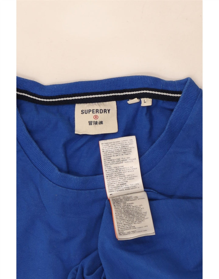 Superdry Grafisk T-shirt top til mænd, stor blå bomuld